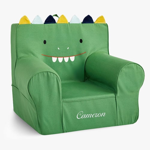 green dinosaur themed anywhere kids chair from Pottery Barn Kids