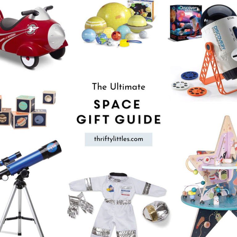 A round-up of space-themed toys with the text "The Ultimate Space Gift Guide"