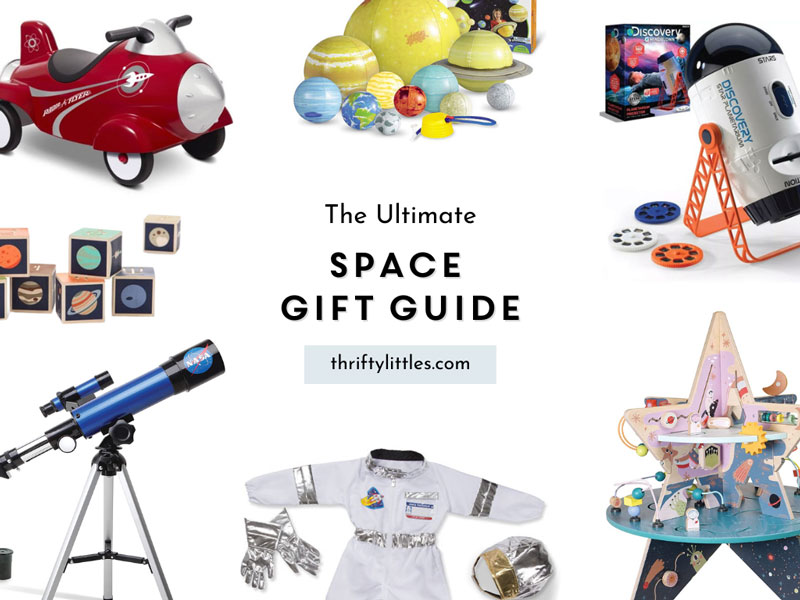 A round-up of space-themed toys with the text "The Ultimate Space Gift Guide"