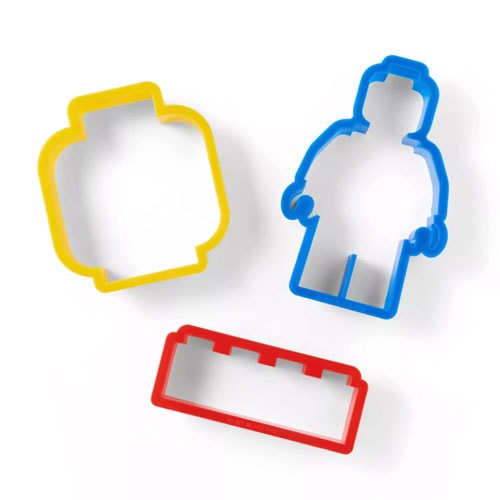 three piece cookie cutter set in LEGO shapes