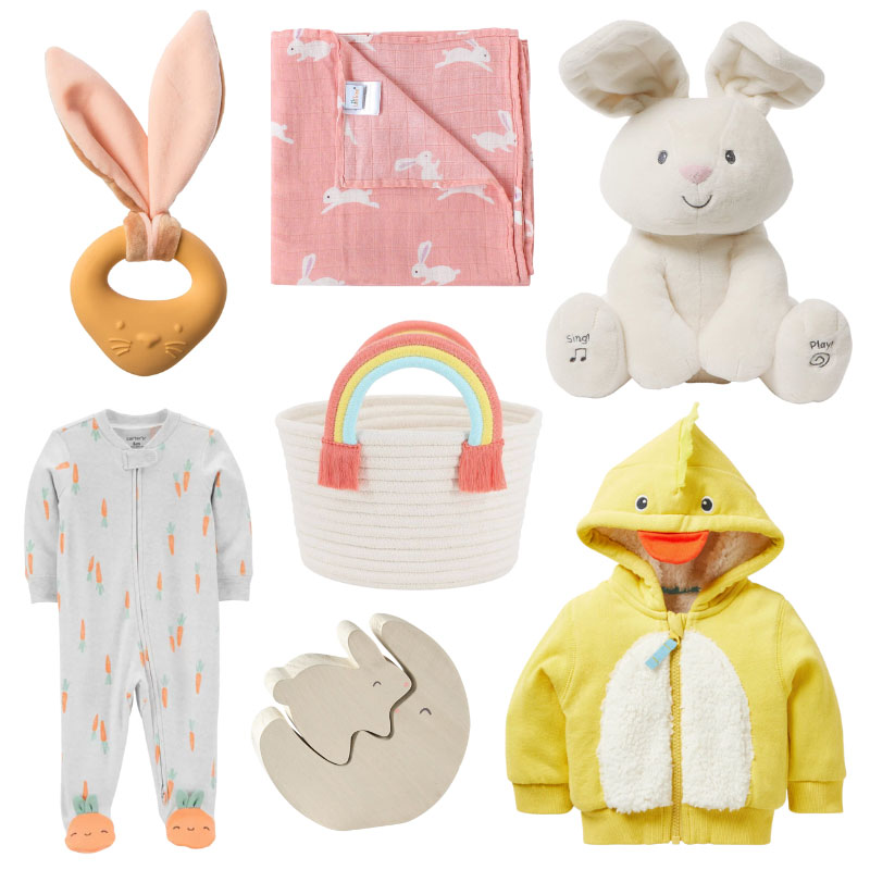 round-up of products for baby's first Easter basket