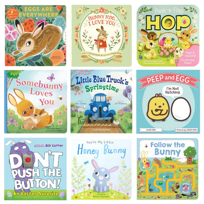 roundup of nine easter board books