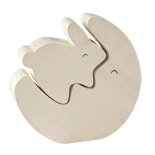 wooden baby bunny mama bunny puzzle