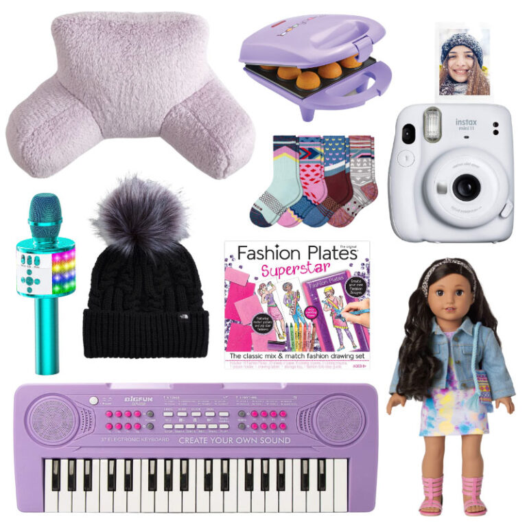 roundup of gifts for girls featured in the gift guide